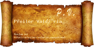 Pfeiler Valéria névjegykártya
